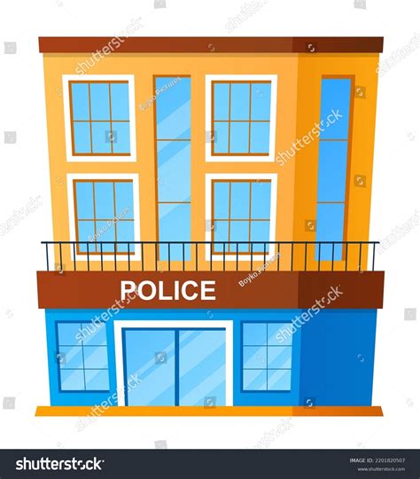 Police Station Modern Flat Design Style Stock Vector Royalty Free