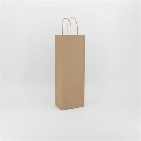 Bolsa De Papel Botellas Asa Rizada Kraft 14 8 5x39 5 Caja 250 Unidades