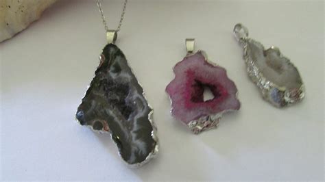 Geode Stone Necklace Geodes Geode Necklace Man-made Geodes - Etsy