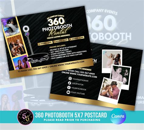 360 Photobooth Flyer 5x7 Party Flyer Event Flyer Wedding Etsy