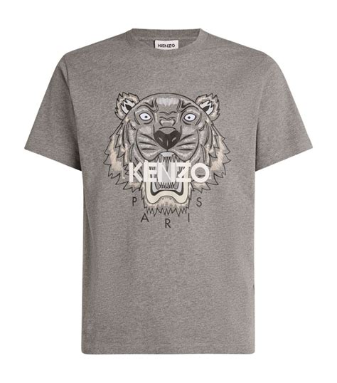 Mens Kenzo Grey Icon Tiger T Shirt Harrods UK