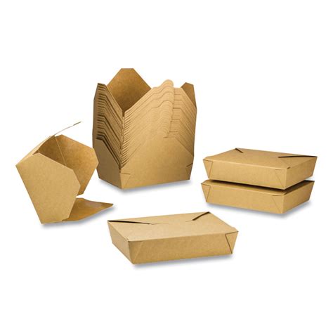 Gen Reclosable Kraft Take Out Box 54 Oz Paper 200carton Merchants