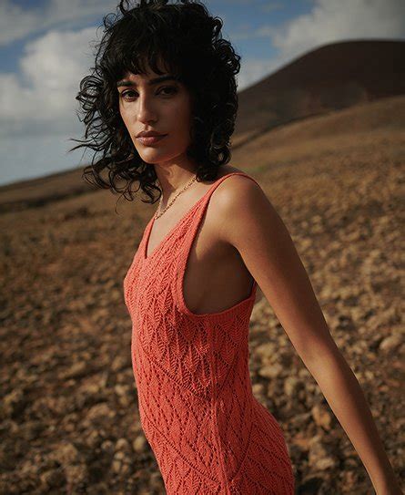 Womens Crochet Cami Mini Dress In Hot Coral Superdry Uk