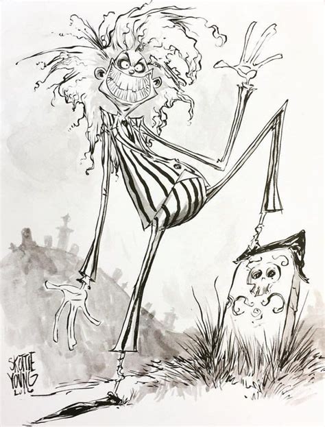 Beetlejuice Illustration by Skottie Young - Tim Burton Fanart Cartoon ...