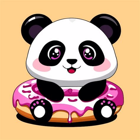 Cute Panda Bear Hand Drawn Flat Stylish Mascot Cartoon Character