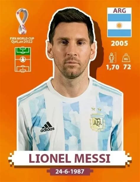 Figurita Mundial Qatar Messi Arg Mebuscar Argentina