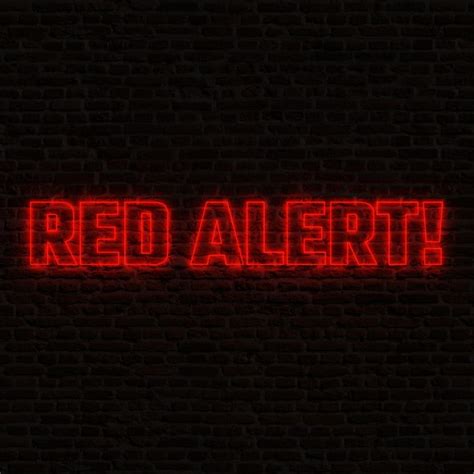 Premium Photo | Red alert neon sign