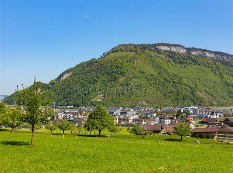 Town of Stans in Switzerland Stock Image - Image of landscape, hill ...