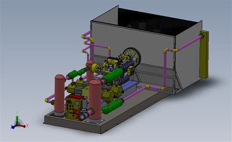 高压气体往复式压缩机系统solidworks 2010模型图纸下载 懒石网