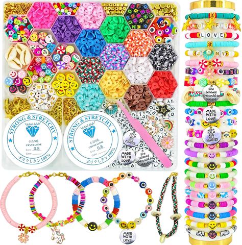 Flat Clay Beads Bracelet Making Kit Jewelry Making Kit For