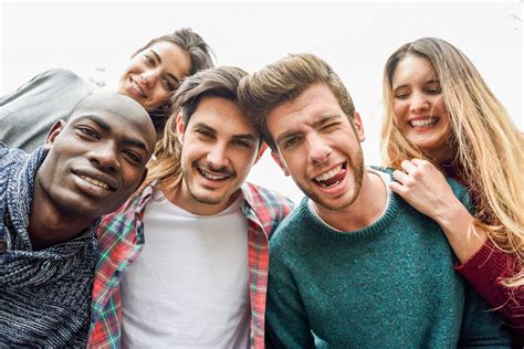 Multiracial Group Of Friends Taking Selfie Ucp Paraná