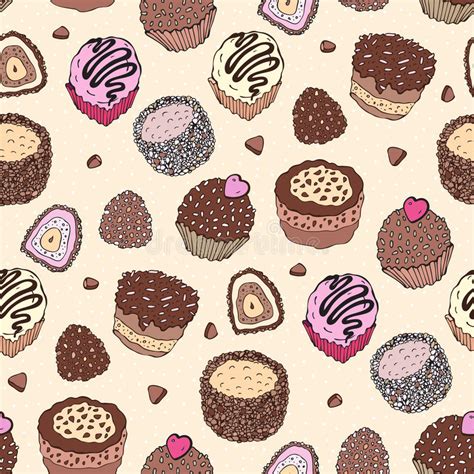 Seamless Cupcake Pattern Stock Vector Illustration Of Glazed 66405827