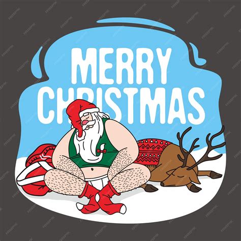 Premium Vector Tired Santa On Christmas