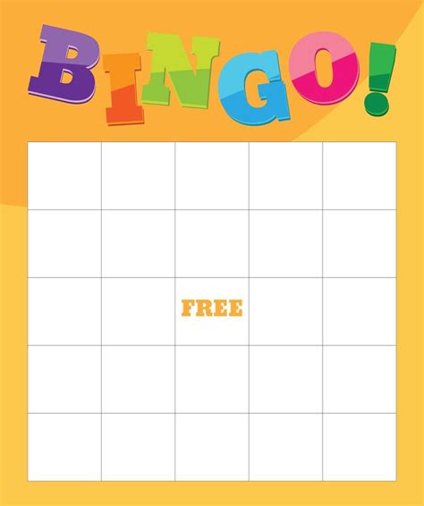 The Word Bingo Is Written In Colorful Letters On A Yellow Background