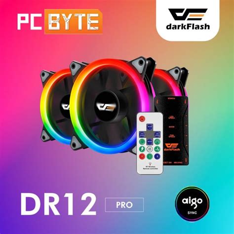 Aigo DarkFlash DR12 Pro 3 In 1 Addressable RGB Fan With Motherboard