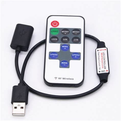 Dc V Keys Mini Usb Rf Wireless Dimmer Remote Control Led