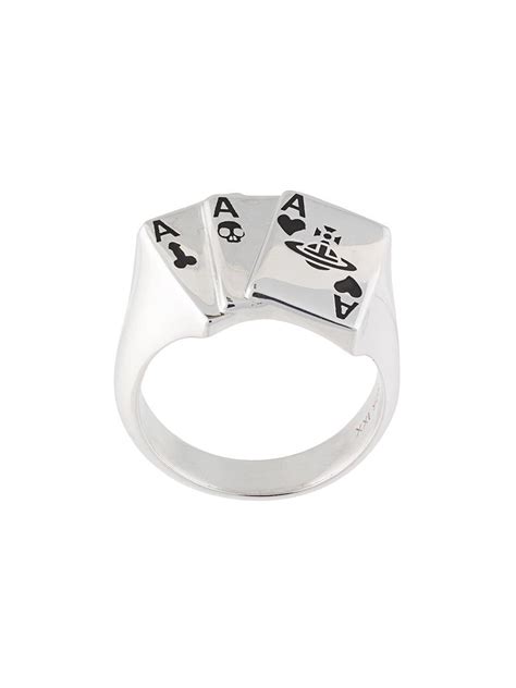 Vivienne Westwood Marvin Card Shaped Ring In Metallic For Men Lyst