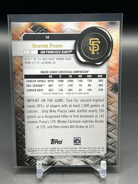 2022 Topps Gold Label Class 1 10 Buster Posey Compra Online En Ebay