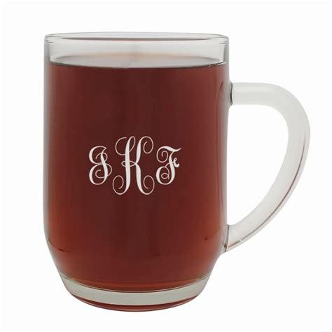 Script Monogram 20 Ounce Barrel Mug With Handle Executive T Shoppe