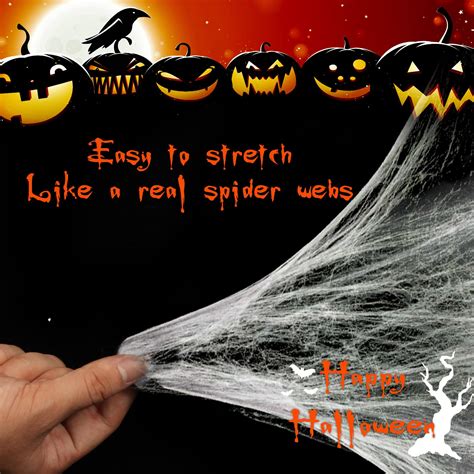 Jooyuan Sqft Spider Webs Halloween Decorations With Fake