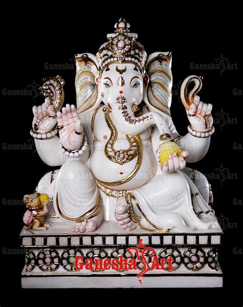 Ahmedabad White Marble Ganesha Statue Gn Size Feet To Feet