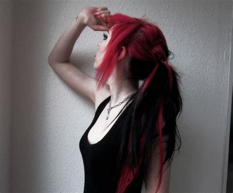 Red And Black Scene Hair Tumblr Cabelo Hair Hair Looks