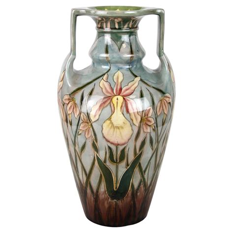 Beautiful Art Nouveau Majolica Vase By Julius Dressler At Stdibs