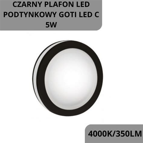 Czarny Plafon Led Podtynkowy Goti Led C 5W 4000K