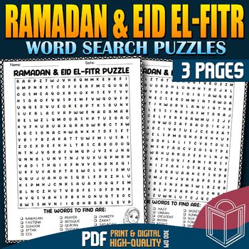 Ramadan Eid Al Fitr Word Search Puzzles Explore Traditions