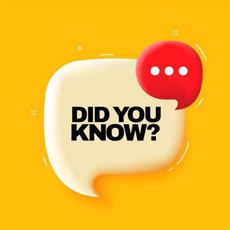 Premium Vector Did You Know Speech Bubble With Did You Know Text D