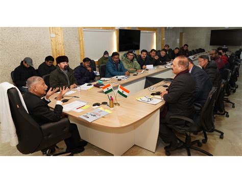 Lg Ladakh Chairing A Meeting Daily Excelsior