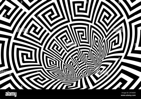 Geometric Abstract Hypnotic Worm Hole Tunnel Optical Illusion Vector