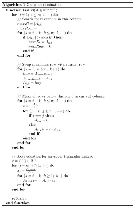 Solving linear equations with Gaussian elimination · Martin Thoma