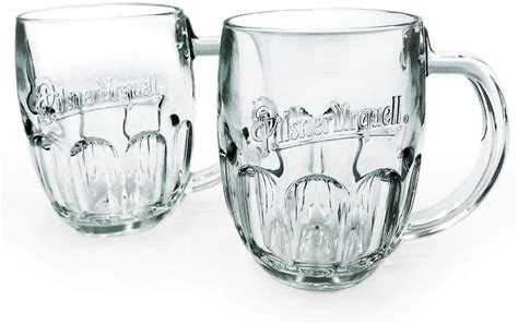 Pilsner Urquell Beer Mugs Set Of 2 Pieces Pint 05 Litre Lined Amazonca Home And Kitchen