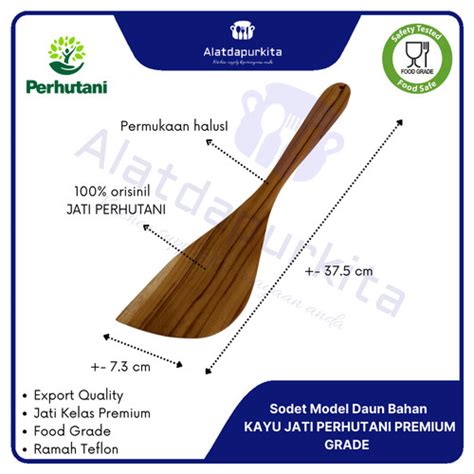 Promo Spatula Sodet Sutil Kayu Jati Panjang Cm Tahan Panas Food