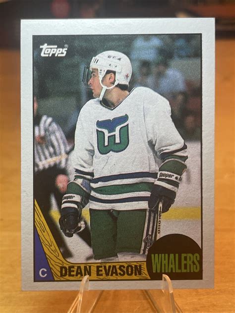 1987 88 Topps 166 Dean Evason Rc Hartford Whalers Ebay