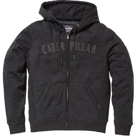 Caterpillar Mens Team Full Zipped Hooded Sweatshirt Hoodie Black