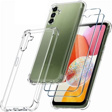 Coque pour Galaxy A14 4G 5G 2 vitres verre trempé Transparent