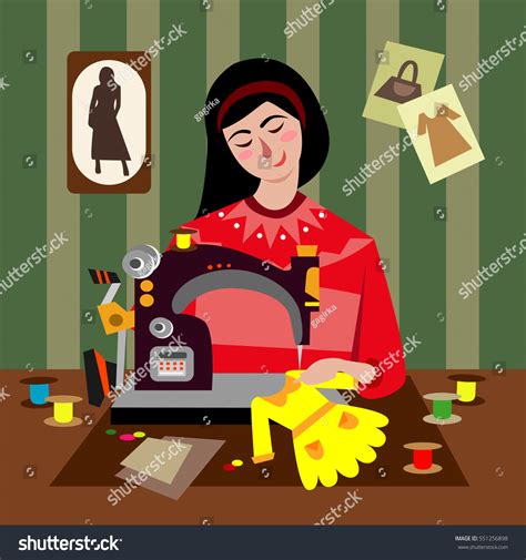 Dressmaker Woman Vector Illustration Stock Vector Royalty Free