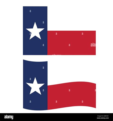 Texas Flag On White Background Wave Texas Flag Sign Texas State