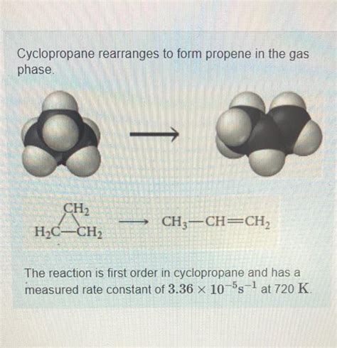 Solved Cyclopropane Rearranges To Form Propene In The Gas Chegg