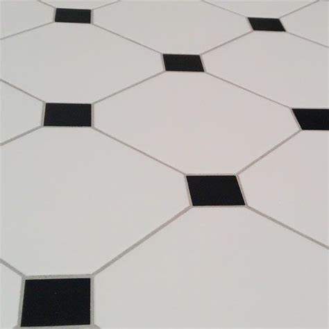 Black White Octagon Bathroom Floor Tile - Modern Bathroom Design