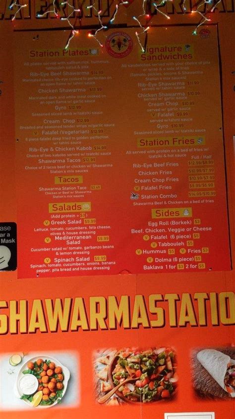 Menu at Shawarma Station restaurant, San Diego