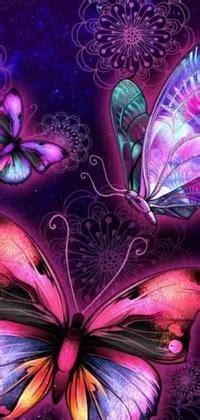 Purple Butterflies Live Wallpaper - free download