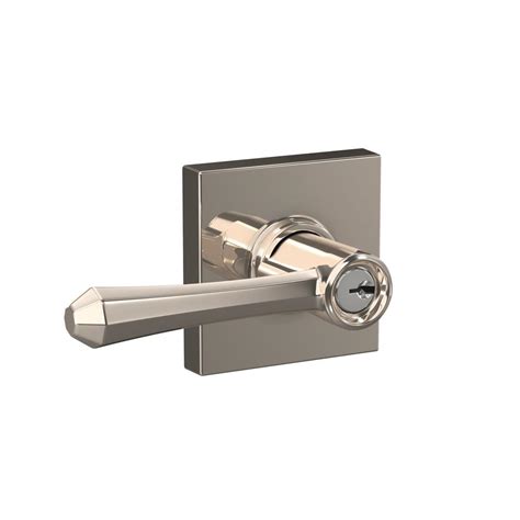 Schlage Custom Dempsey Polished Nickel Collins Trim Keyed Door Lever