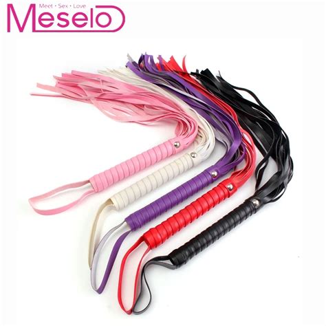 45cm Length PU Leather Flogger Whip Sex Spanking Paddle Handle Toys For