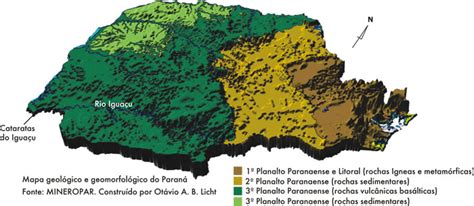 Geografia Em Foco Relevo Do Paraná E Da Bacia O Rio Iguaçu