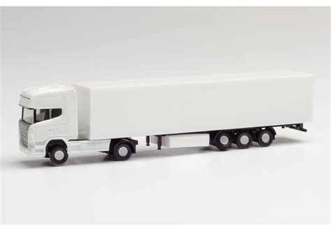 Herpa Minikit Scania R TL Box Semitrailer White 013819 17 95 Minikit