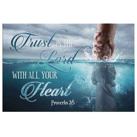 Trust In The Lord With All Your Heart Wall Art Sign Canvas Print Bible