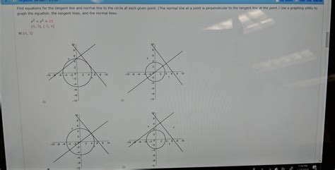 Solved Find equations for the tangent line and normal line | Chegg.com